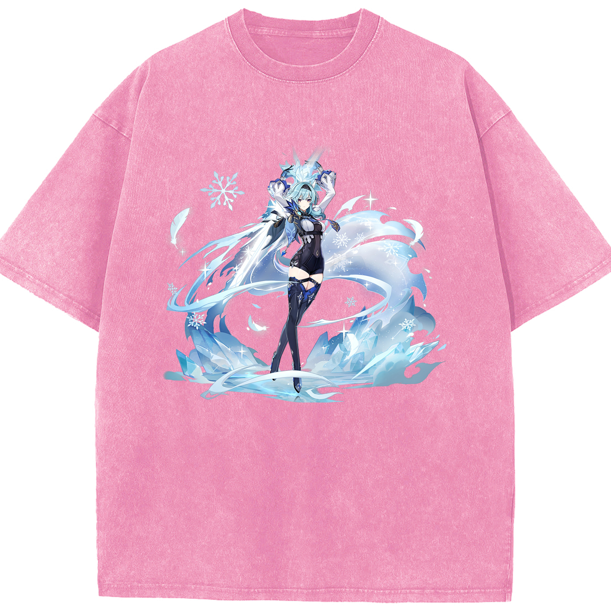 げんし神 优菈 ゆうら genshin Yūra 綿100% ヴィンテージ風 半袖Tシャツ（フロントプリント）